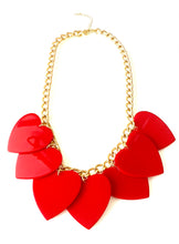 Load image into Gallery viewer, Red Heart Acrylic Necklace
