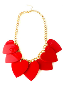 Red Heart Acrylic Necklace