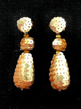 Load image into Gallery viewer, Gold Sequin Teardrop Earrings

