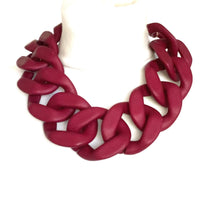 Load image into Gallery viewer, Burgundy Chunky Chain Necklace
