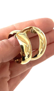 Clip On Gold Vintage Hoop Earrings