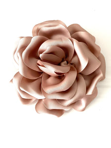 Beige Satin Flower Corsage Brooch