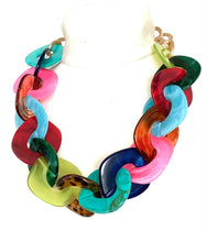 Load image into Gallery viewer, Chunky Multi Coloured Acrylic Chain Necklace
