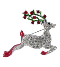 Load image into Gallery viewer, Diamanté Reindeer Brooch
