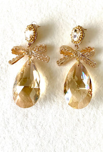 Gold Bow Statement Earrings