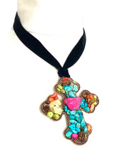 Load image into Gallery viewer, Boho Cross Pendant Choker Necklace
