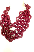 Load image into Gallery viewer, Burgundy Rubber Chain Necklace
