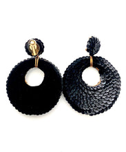 Load image into Gallery viewer, Clip On Black Over-Sized Sequin Hoop Earrings
