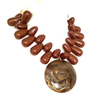 Load image into Gallery viewer, Brown Resin Pendant Necklace
