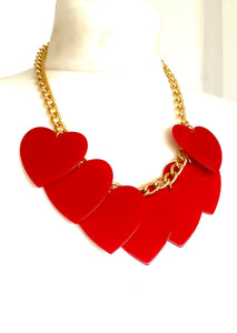 Red Heart Acrylic Necklace