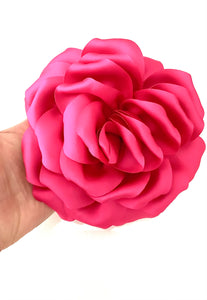 Pink Satin Flower Corsage Brooch