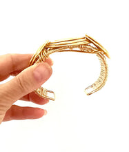 Load image into Gallery viewer, Gold Spiral Wire Bangle
