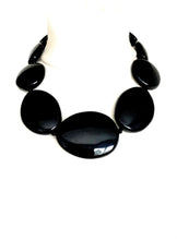 Load image into Gallery viewer, Black Acrylic Pebble Necklace
