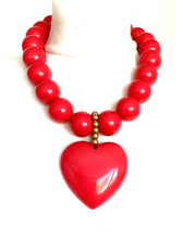 Load image into Gallery viewer, Chunky Red Heart Pendant Necklace
