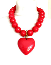 Load image into Gallery viewer, Chunky Red Heart Pendant Necklace
