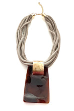 Load image into Gallery viewer, Brown Acrylic Pendant Necklace
