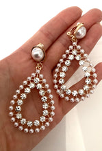 Load image into Gallery viewer, Clip on Pearl Teardrop Earrings
