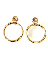 Load image into Gallery viewer, Gold Door Knocker Hoop Earrings
