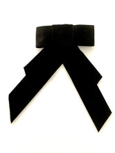 Load image into Gallery viewer, Black Velvet Bow Brooch

