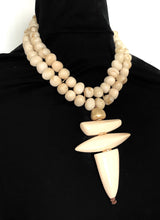Load image into Gallery viewer, Cream Resin Tribal Pendant Necklace
