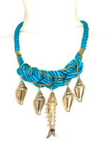 Load image into Gallery viewer, Turquoise Sea Charm Rope Necklace
