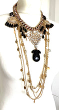 Load image into Gallery viewer, Black and Gold Chain Festival Necklace
