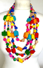Load image into Gallery viewer, Multi-Coloured Wooden Layered Necklace
