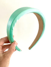 Load image into Gallery viewer, Mint Green Padded Satin Headband

