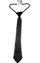 Load image into Gallery viewer, Black Beaded Tie Necklace
