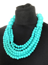 Load image into Gallery viewer, Chunky Turquoise Wooden Bead Necklace

