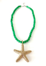 Load image into Gallery viewer, Green And Gold Starfish Necklace
