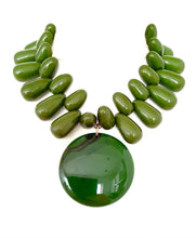 Load image into Gallery viewer, Green Resin Pendant Necklace

