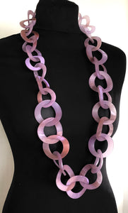 Long Lilac Resin Chain Necklace