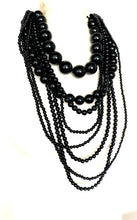 Load image into Gallery viewer, Black Layered Bead Statement Necklace
