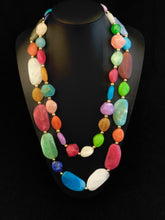 Load image into Gallery viewer, Long Double Row Acrylic Bead Necklace
