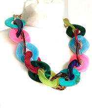Load image into Gallery viewer, Chunky Multi Coloured Acrylic Chain Necklace
