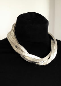 Silver Metal Twist Necklace