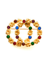 Load image into Gallery viewer, Jewelled Double Circle Brooch
