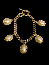 Load image into Gallery viewer, Vintage Faux Pearl Charm Bracelet
