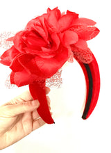 Load image into Gallery viewer, Red Floral Padded Headband
