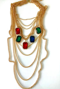 Jewelled Chain Statement Necklace