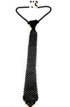 Load image into Gallery viewer, Black Beaded Tie Necklace
