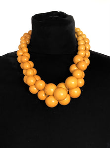 Chunky Mustard Bead Necklace