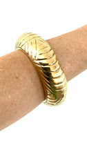 Load image into Gallery viewer, Chunky Vintage Gold Brass Bangle
