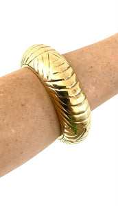 Chunky Vintage Gold Brass Bangle