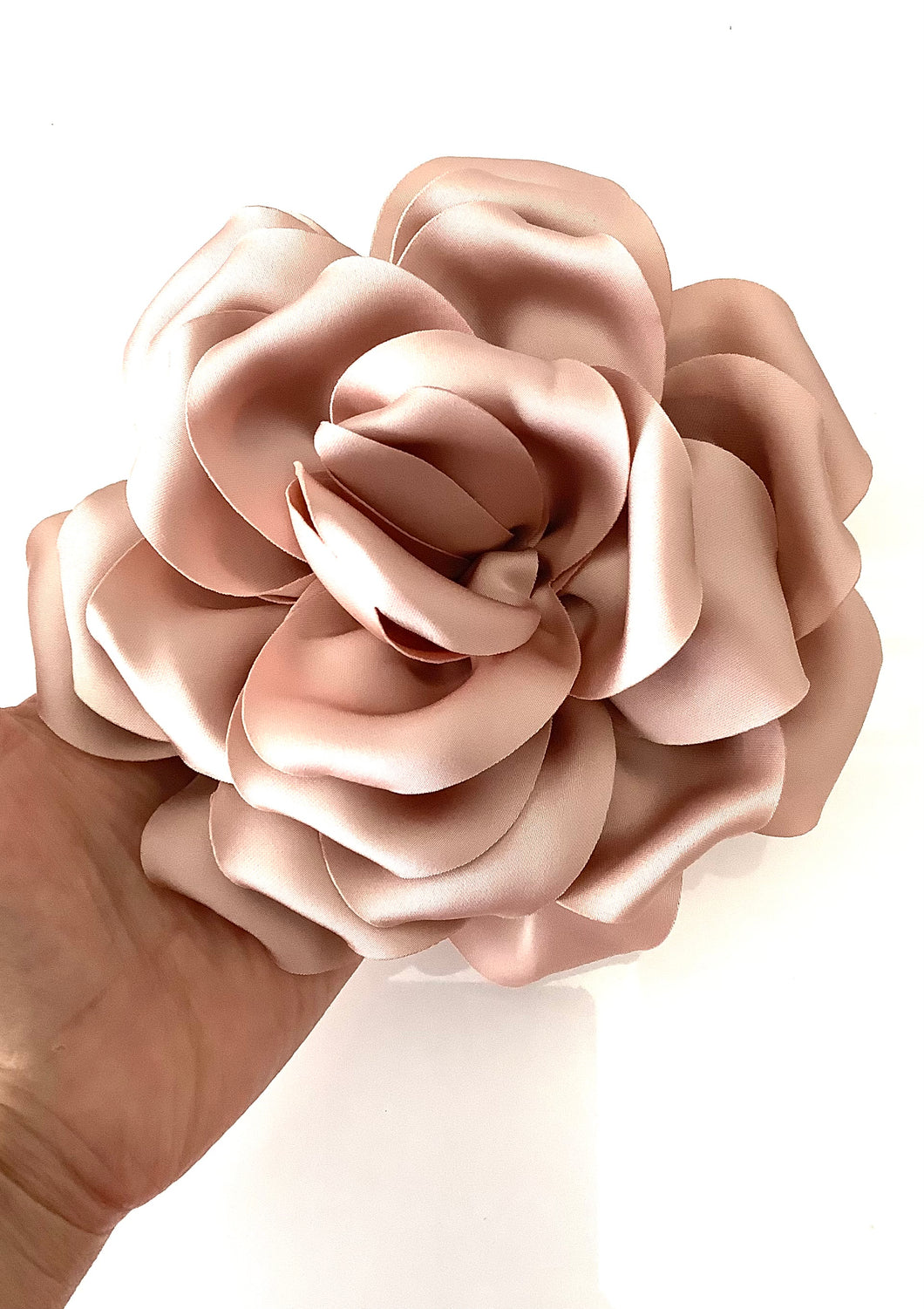 Beige Satin Flower Corsage Brooch