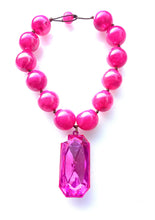 Load image into Gallery viewer, Pink Resin Bead and Gem Necklace
