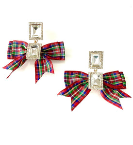 Tartan Bow Earrings