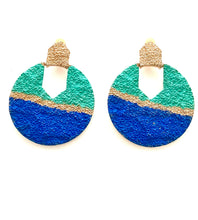 Load image into Gallery viewer, Clip On Blue and Turquoise Earrings
