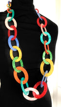 Load image into Gallery viewer, Long Multi Coloured Acrylic Chain Necklace
